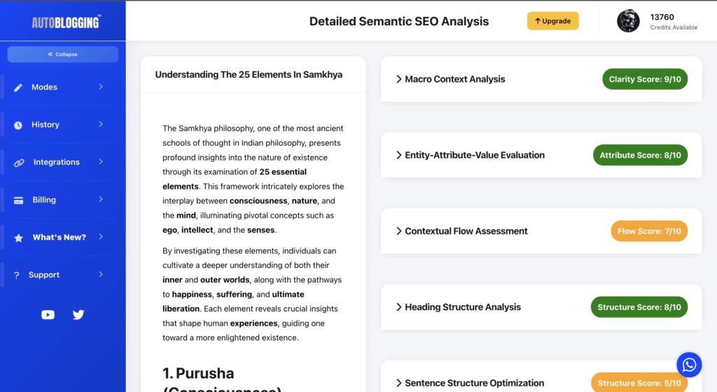 Semantic SEO Analysis Dashboard