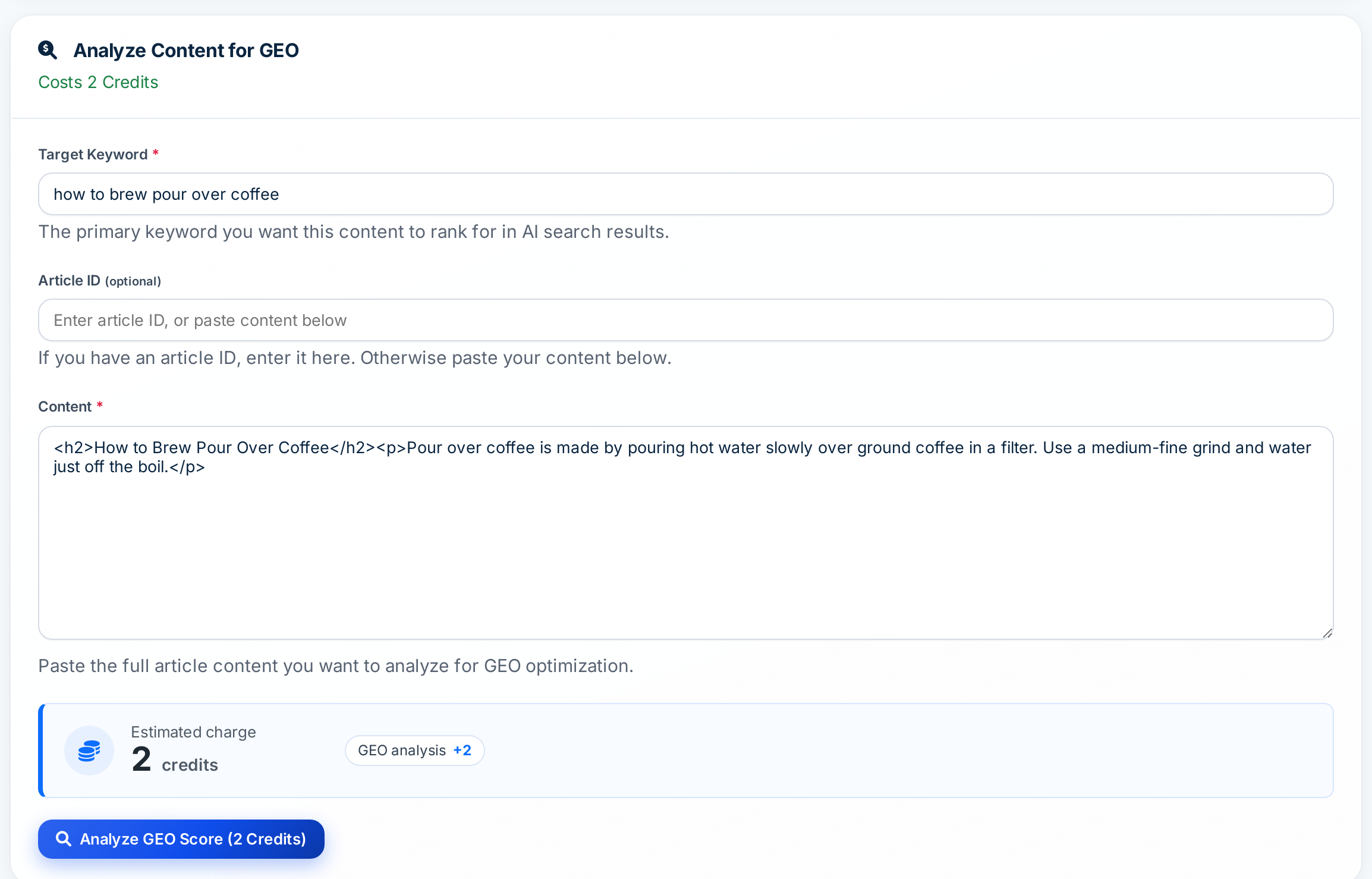 Autoblogging.ai GEO optimizer for AI search