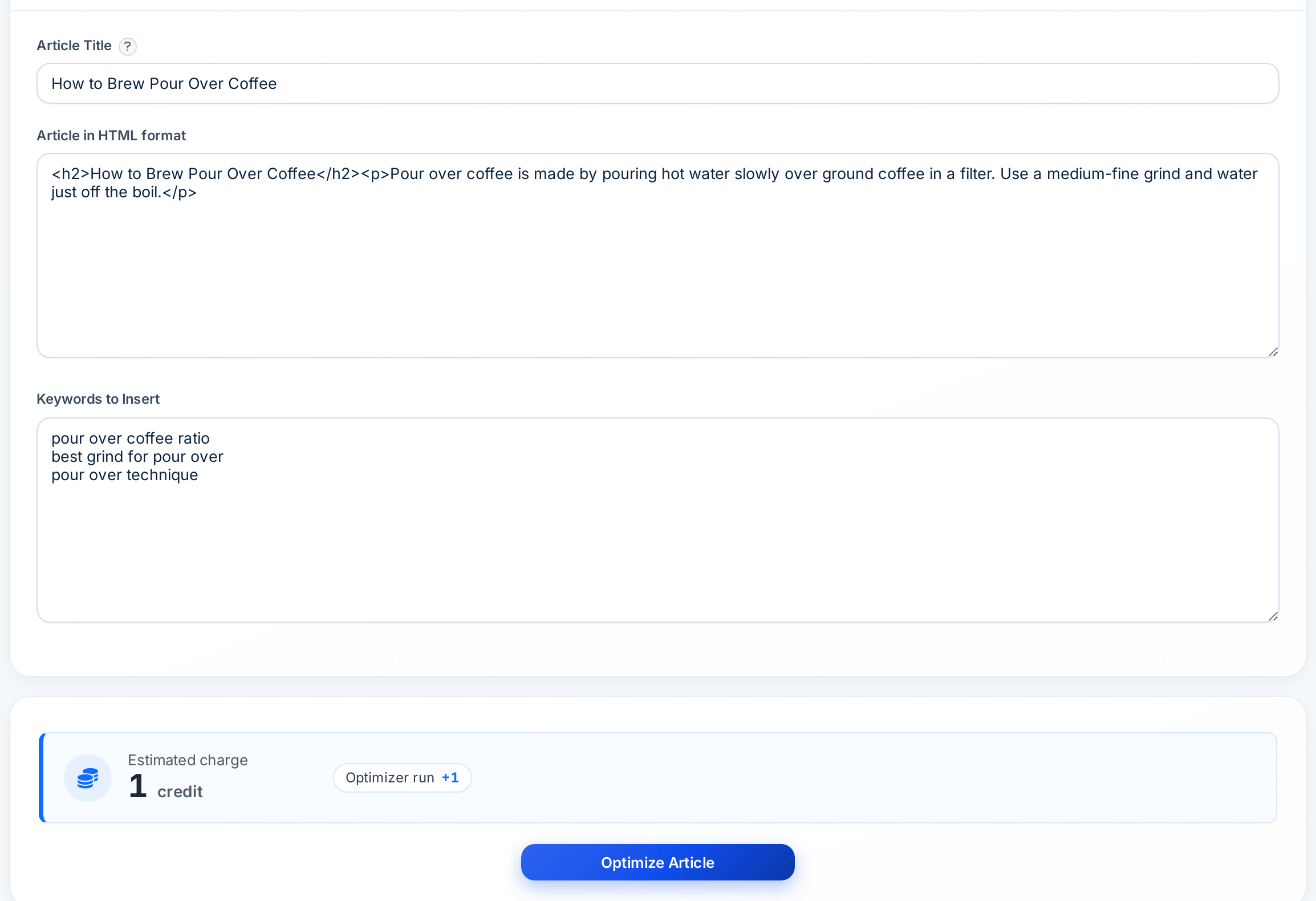 Autoblogging.ai keyword optimizer