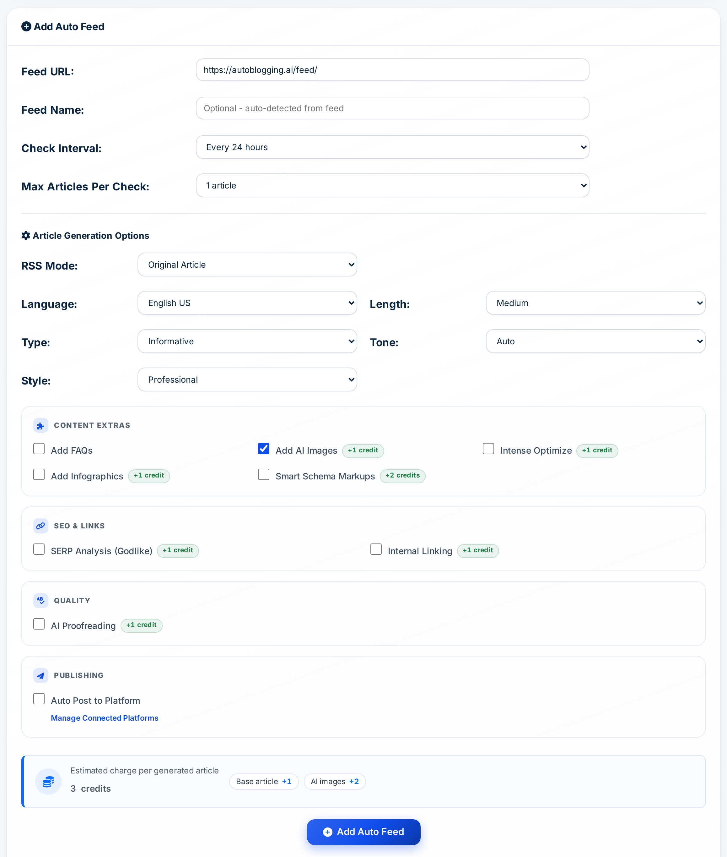 Autoblogging.ai RSS autoblogging
