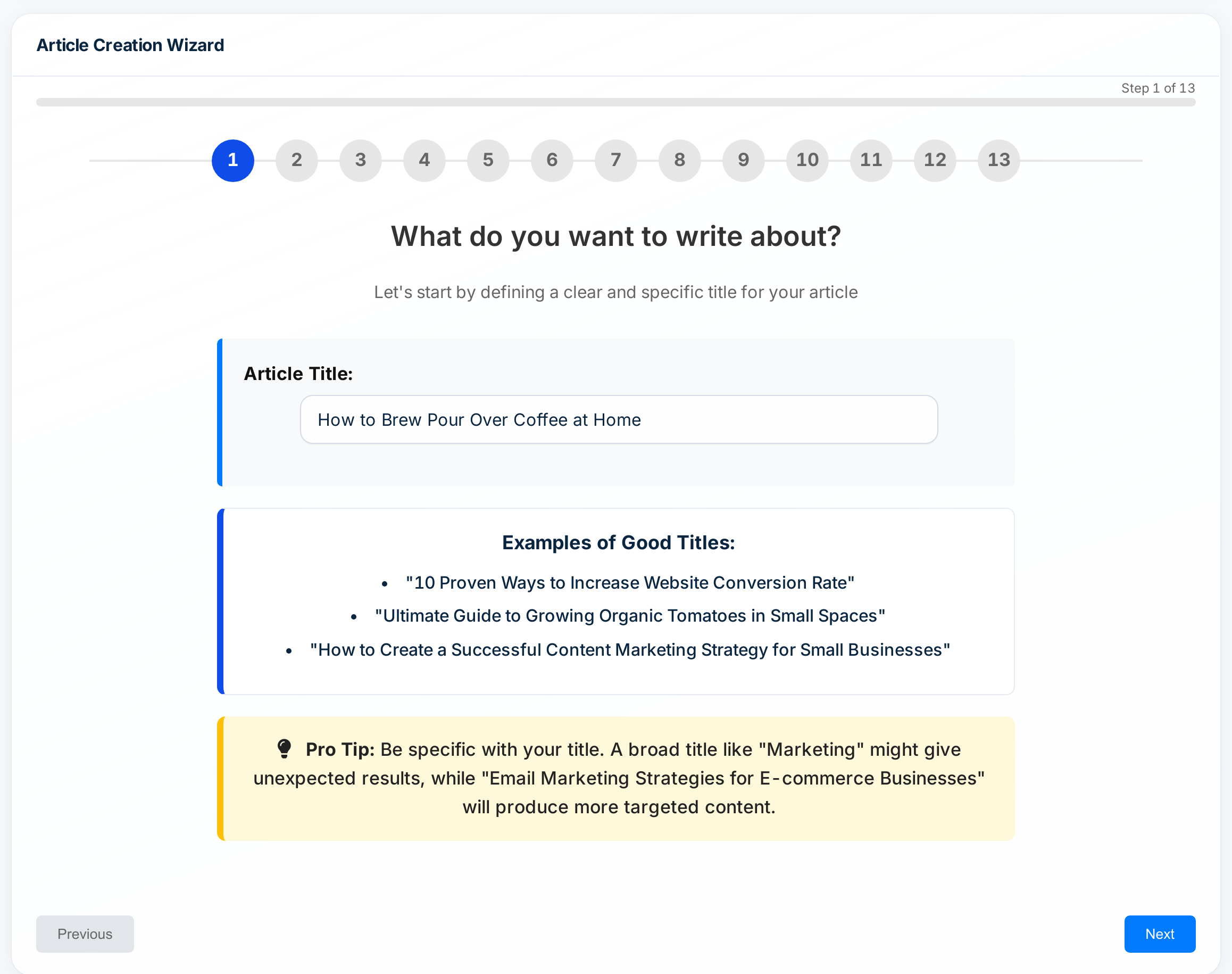Autoblogging.ai article wizard